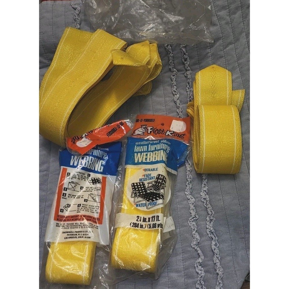 Lawn Furniture Webbing Re-Web Yellow Lot Vintage Some New in Package